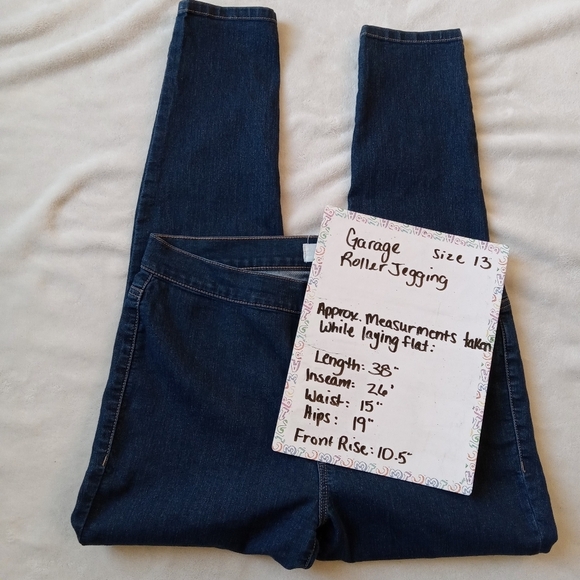 Garage Dark Stretch Denim Highrise Roller Jeggings size 13 - Picture 5 of 5